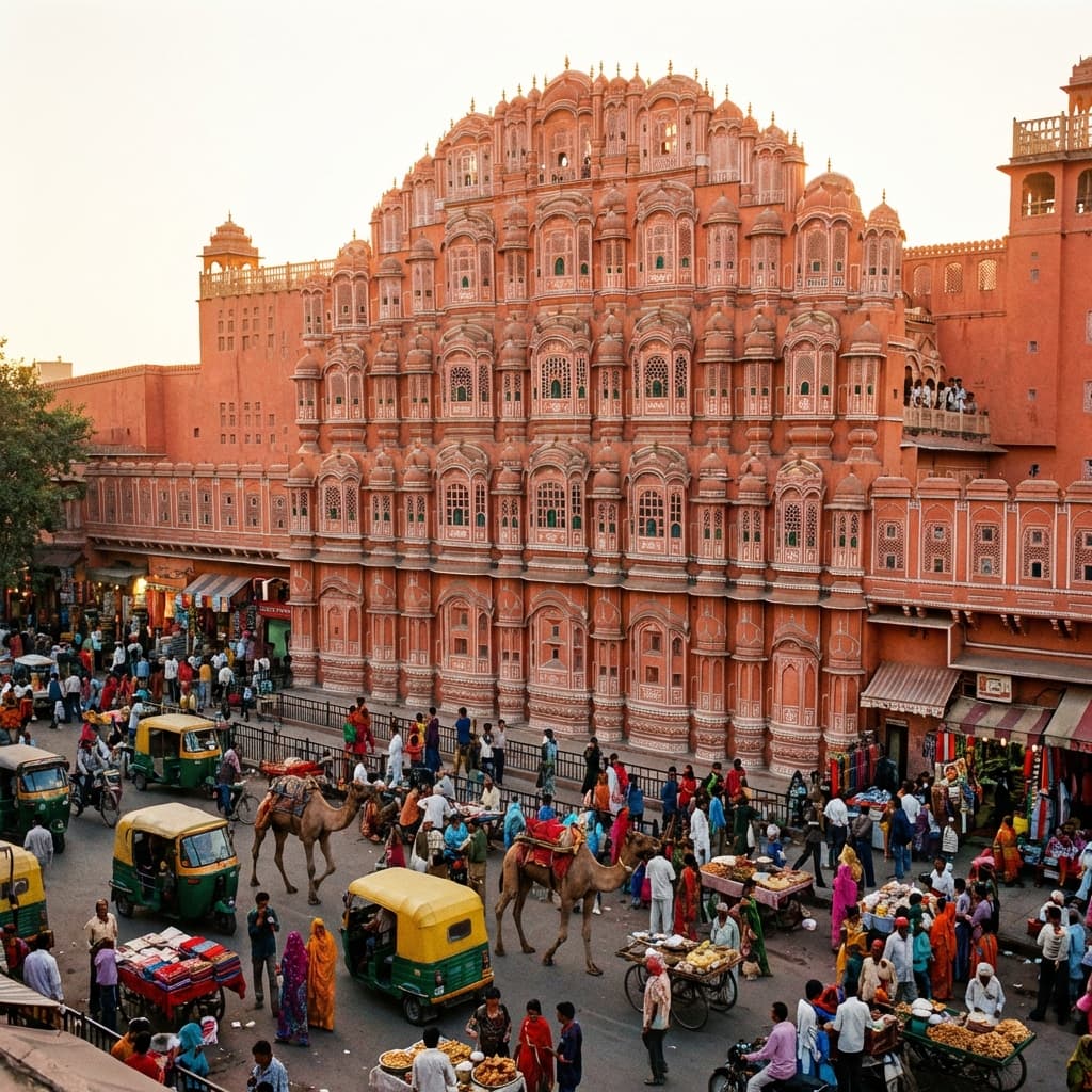 Vibrant Hawa Mahal Street